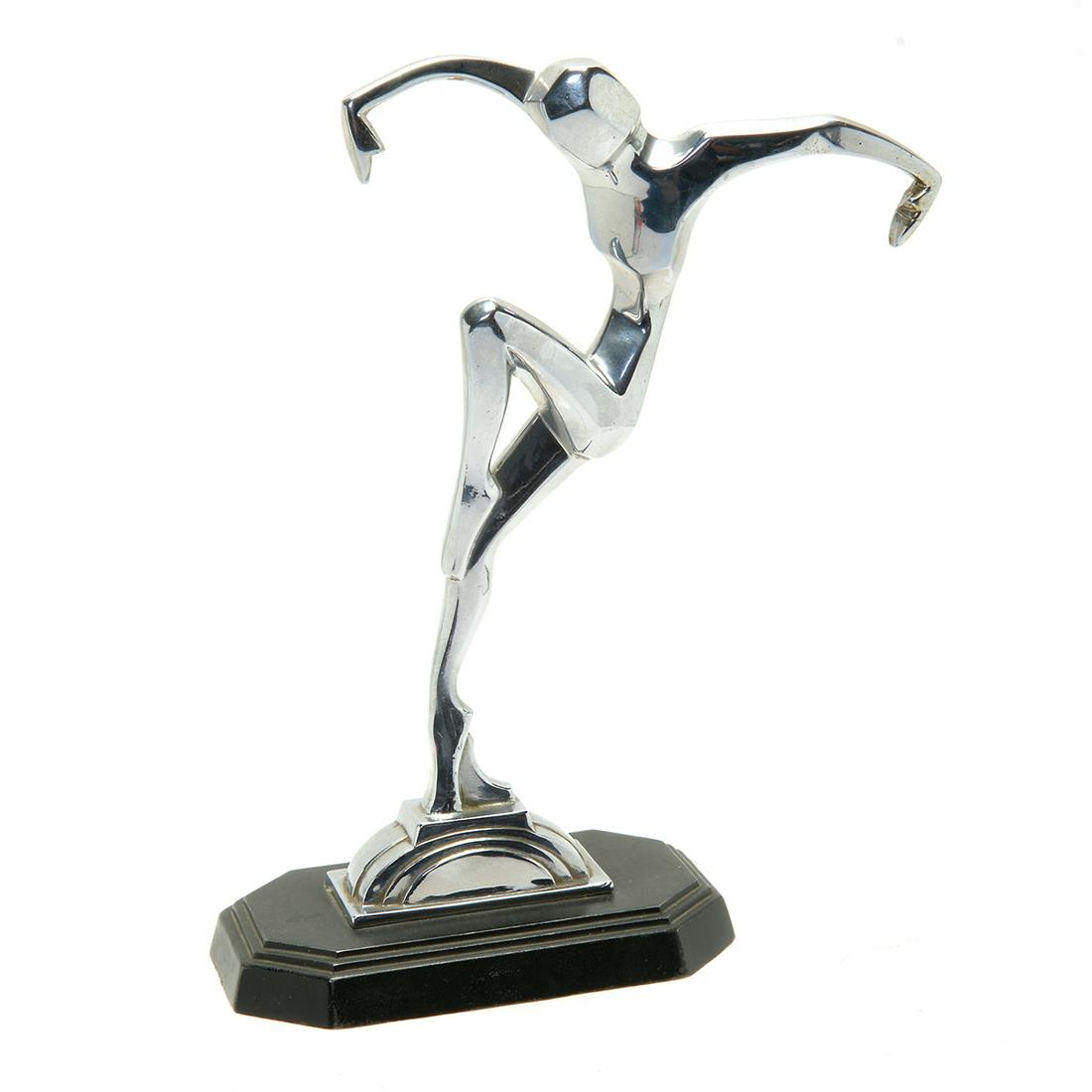American Art Deco Ronson AMW Chrome Metal Figure of a (1 of 2)
