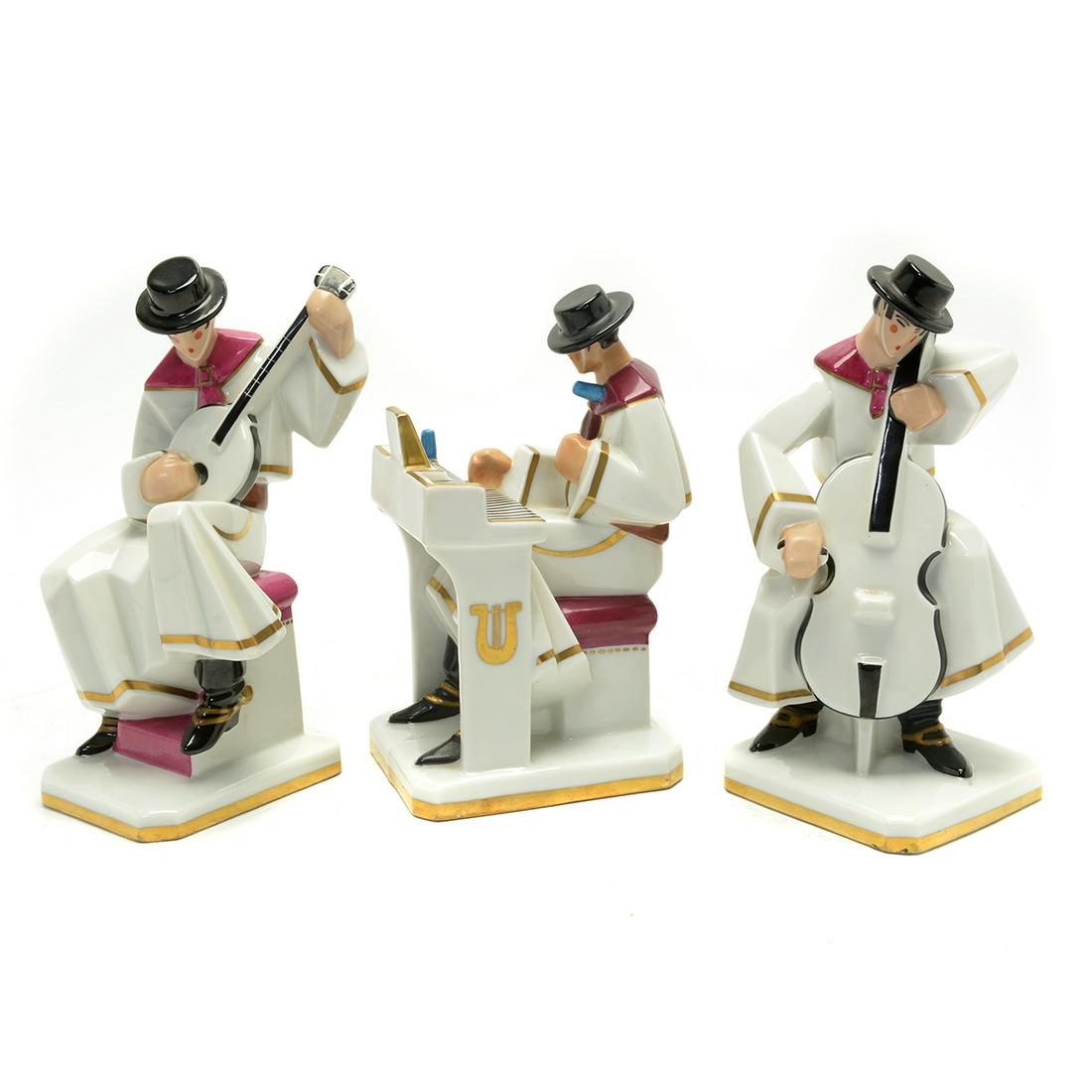 French Art Deco Period Robj Porcelain Musicians, Lot of (1 of 2)