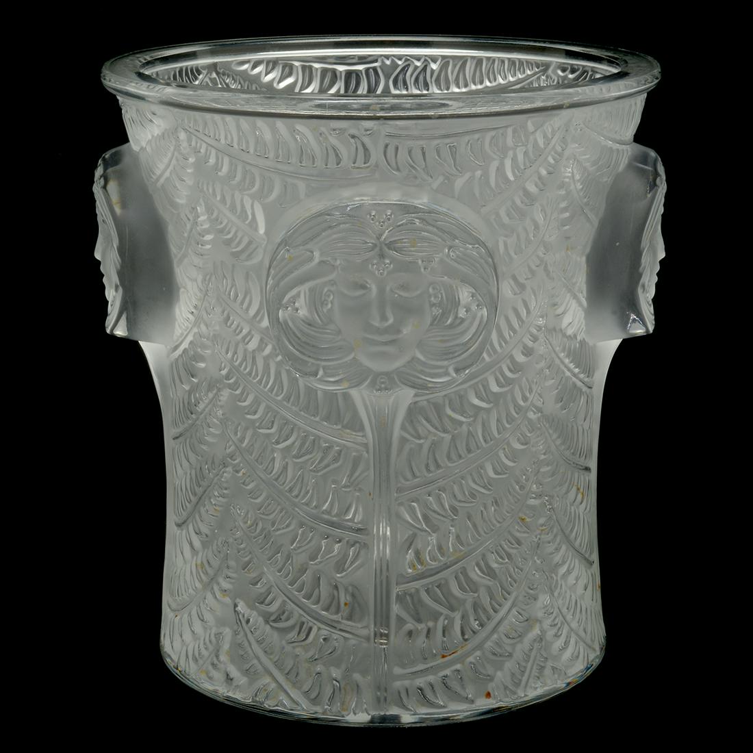 Art Nouveau Lalique Crystal Ice Bucket with Head (1 of 2)