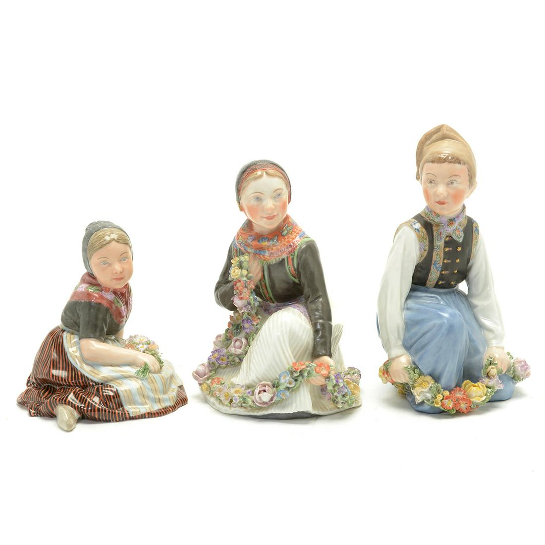 Royal Copenhagen Porcelain Girls and a Boy. (1 of 2)