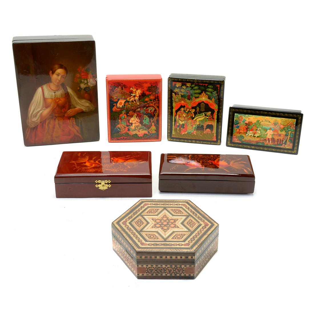 Group of Ten Soviet and Later Russian Lacquer Boxes (1 of 3)