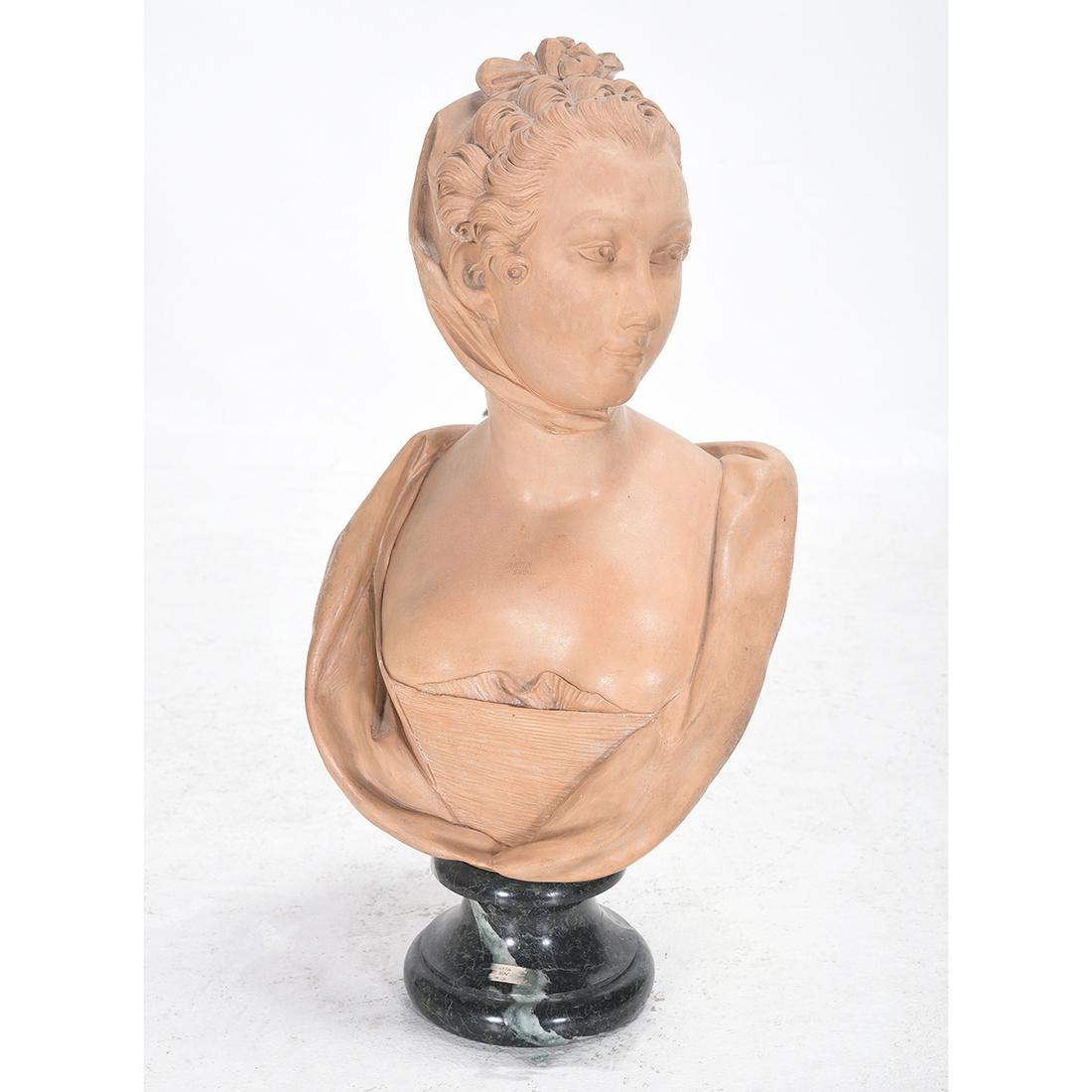 Terra Cotta Bust of a Lady on a Marble Pedestal After (1 of 2)