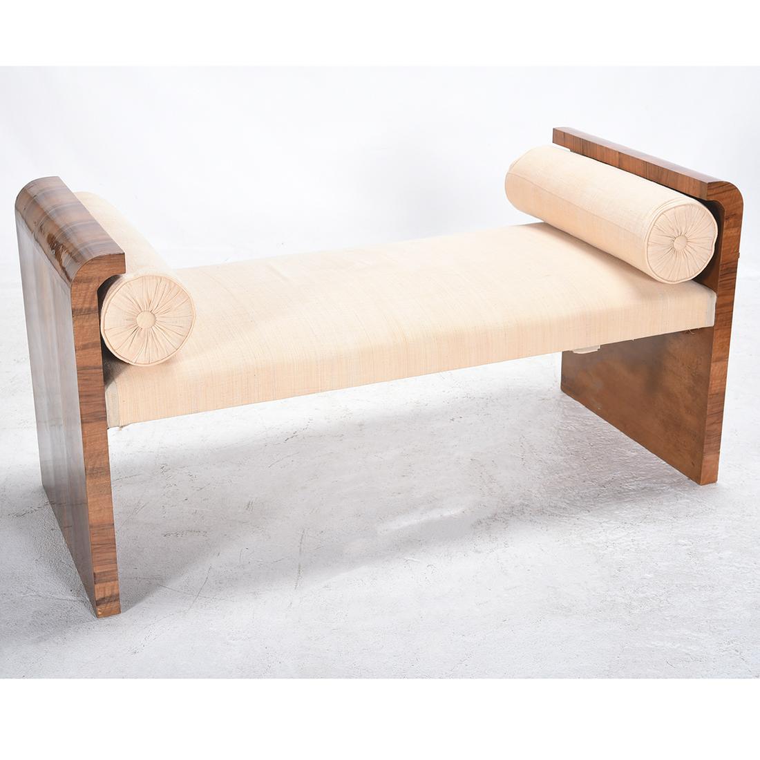 Italian Art Deco Burl Walnut Veneered Banquette. (1 of 2)