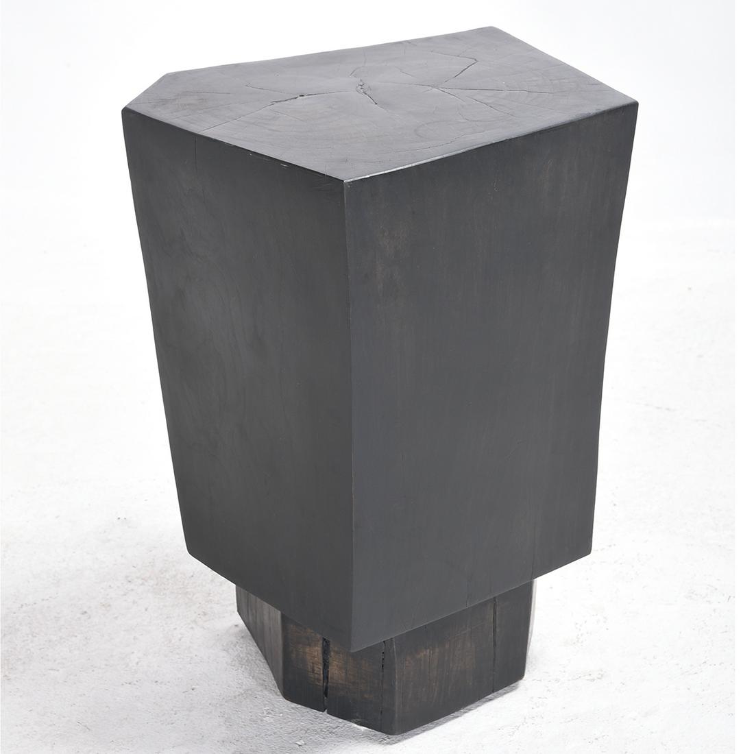 Manner of Achille Salvagni Ebonized Ash Polygonal: Manner of Achille Salvagni Ebonized Ash Polygonal Occasional Table. {Approximate dimensions: 25 high x 17 inches wide.}. Provenance: From a San Francisco apartment designed by Steven Volpe. Condition: