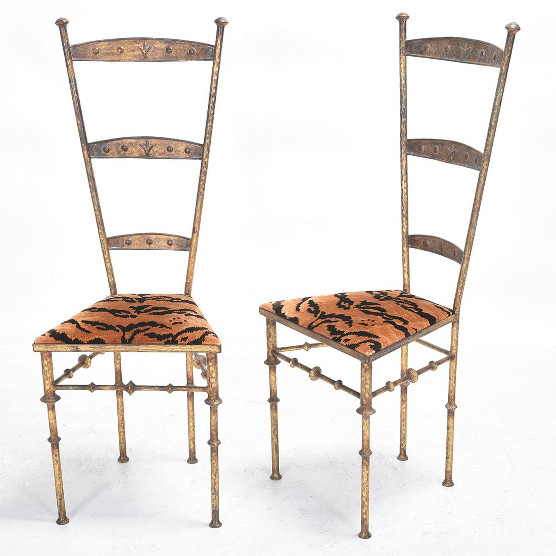 Maison Bagues Style Pair of Gilt Metal and Upholstered (1 of 2)