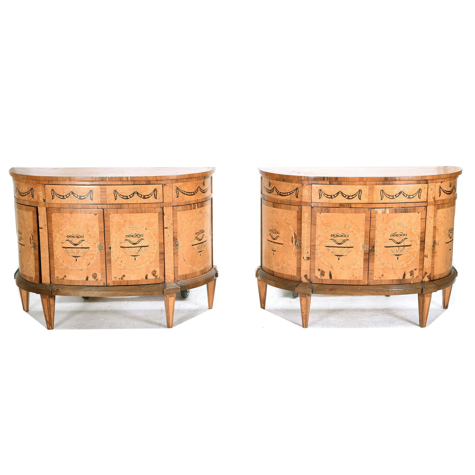 Pair of Baltic Neoclassical Style Marquetry Inlaid (1 of 3)