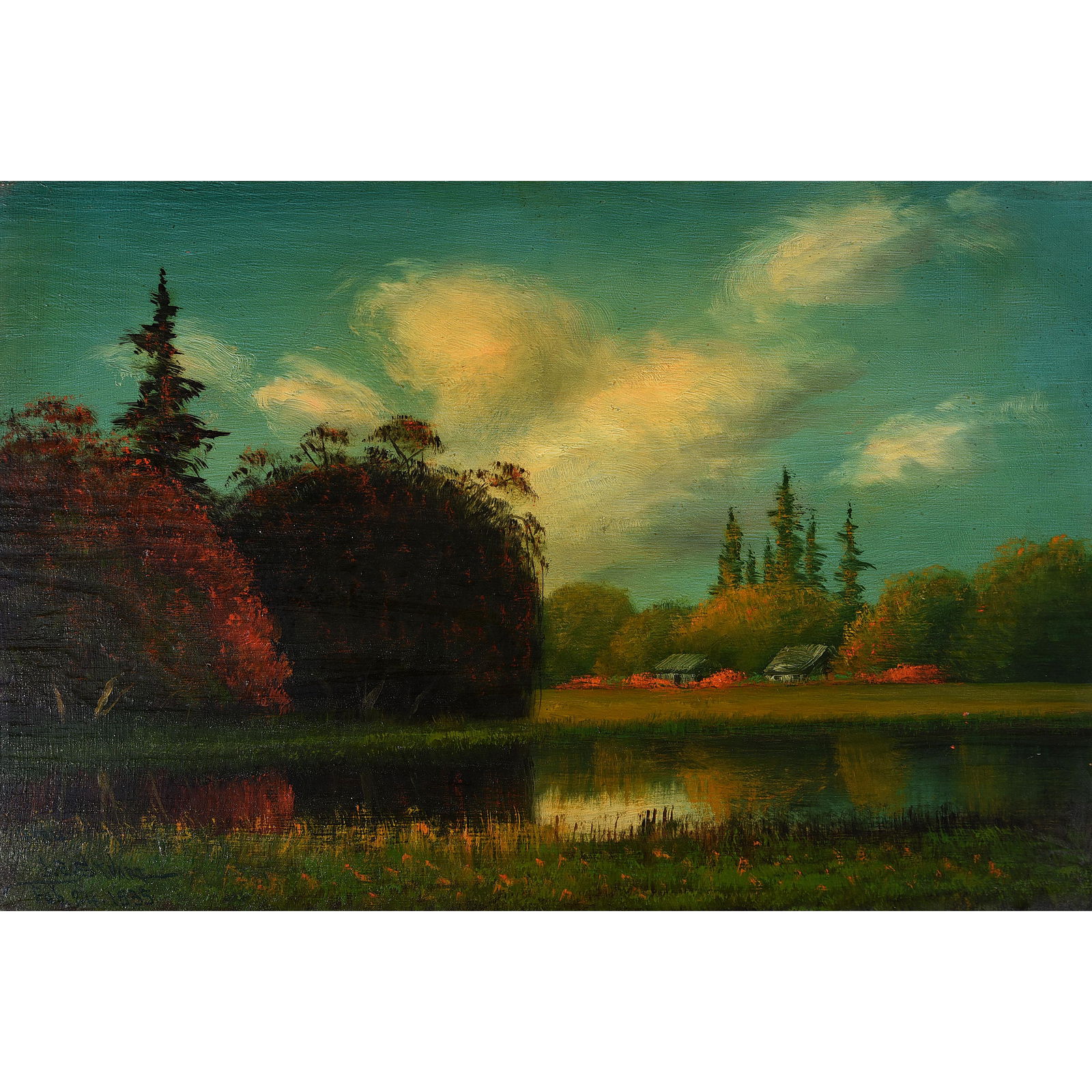 James Everett Stuart "Near Rio Vista, CA" oil on board (1 of 2)