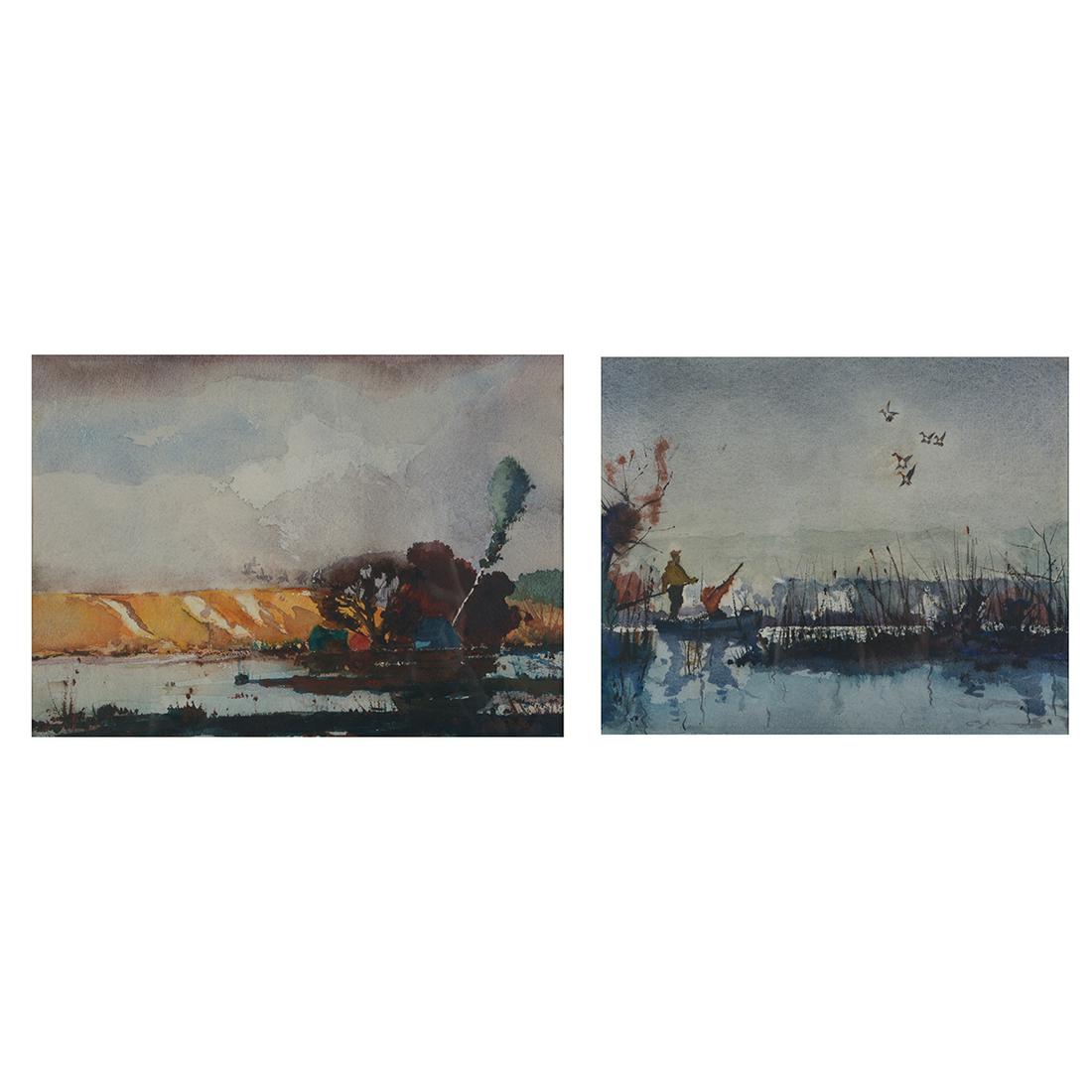 Roy Martell Mason 2 "Birds in the Distance" w/c & w/c (1 of 8)