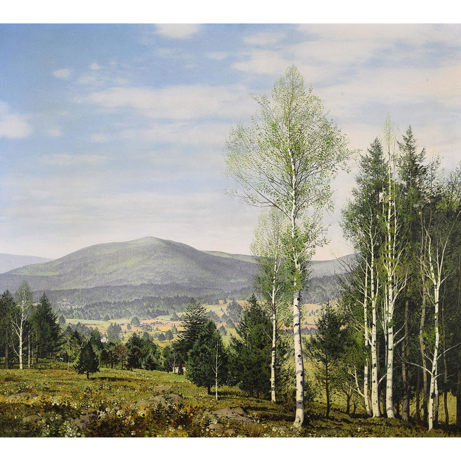 Carl Wuermer "A Summer Day" oil on canvas (1 of 2)