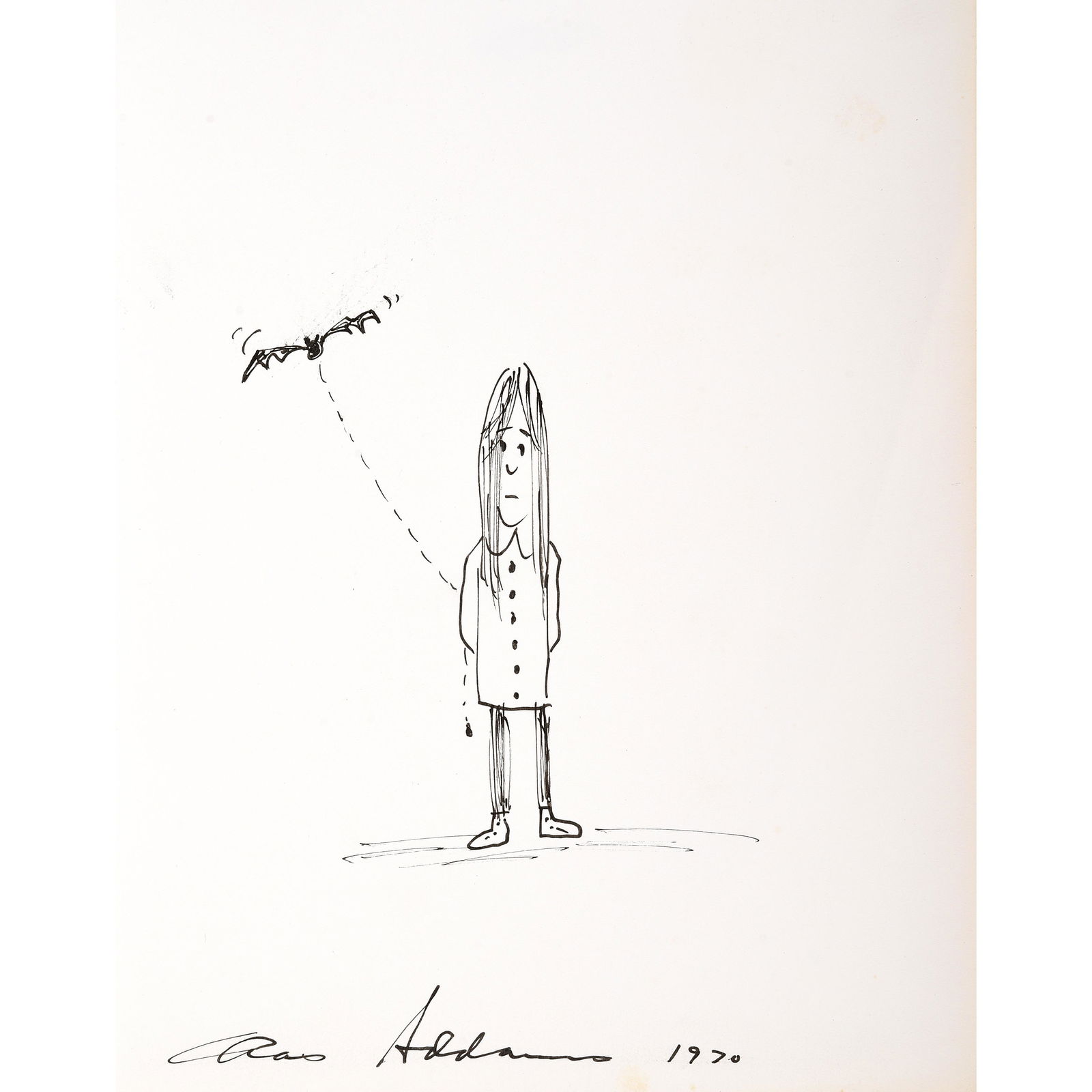 Charles Addams "Wednesday" pen and ink (1 of 2)