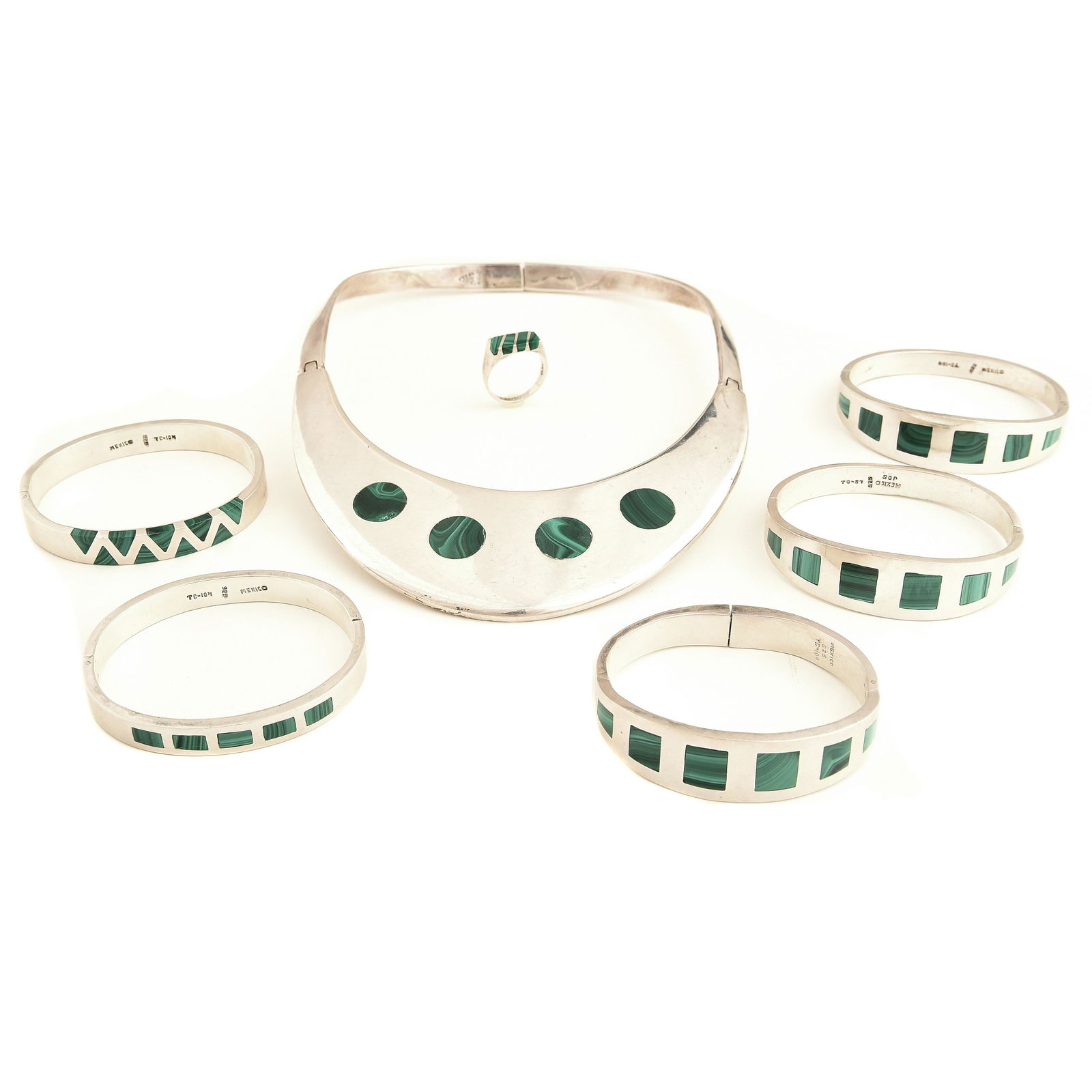 Mexican Malachite, Sterling Silver Jewelry Suite. (1 of 2)