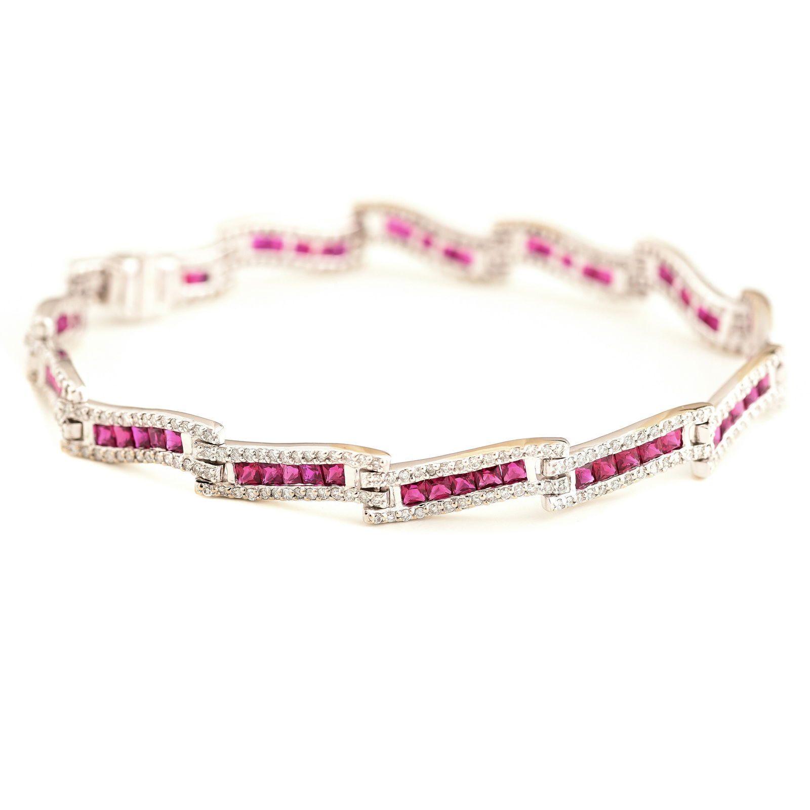 Ruby, Diamond, 18k White Gold Bracelet. (1 of 2)