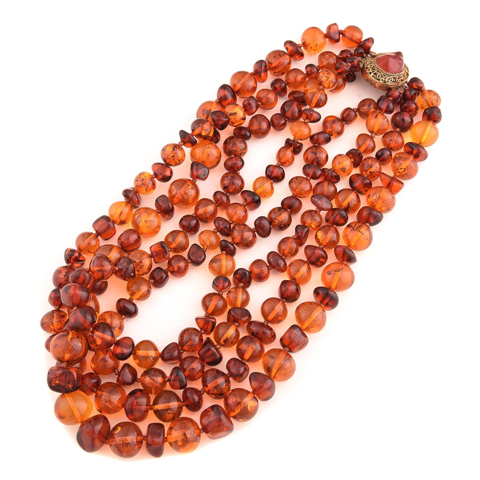 Asian Amber, Silver-Gilt Necklace. (1 of 2)