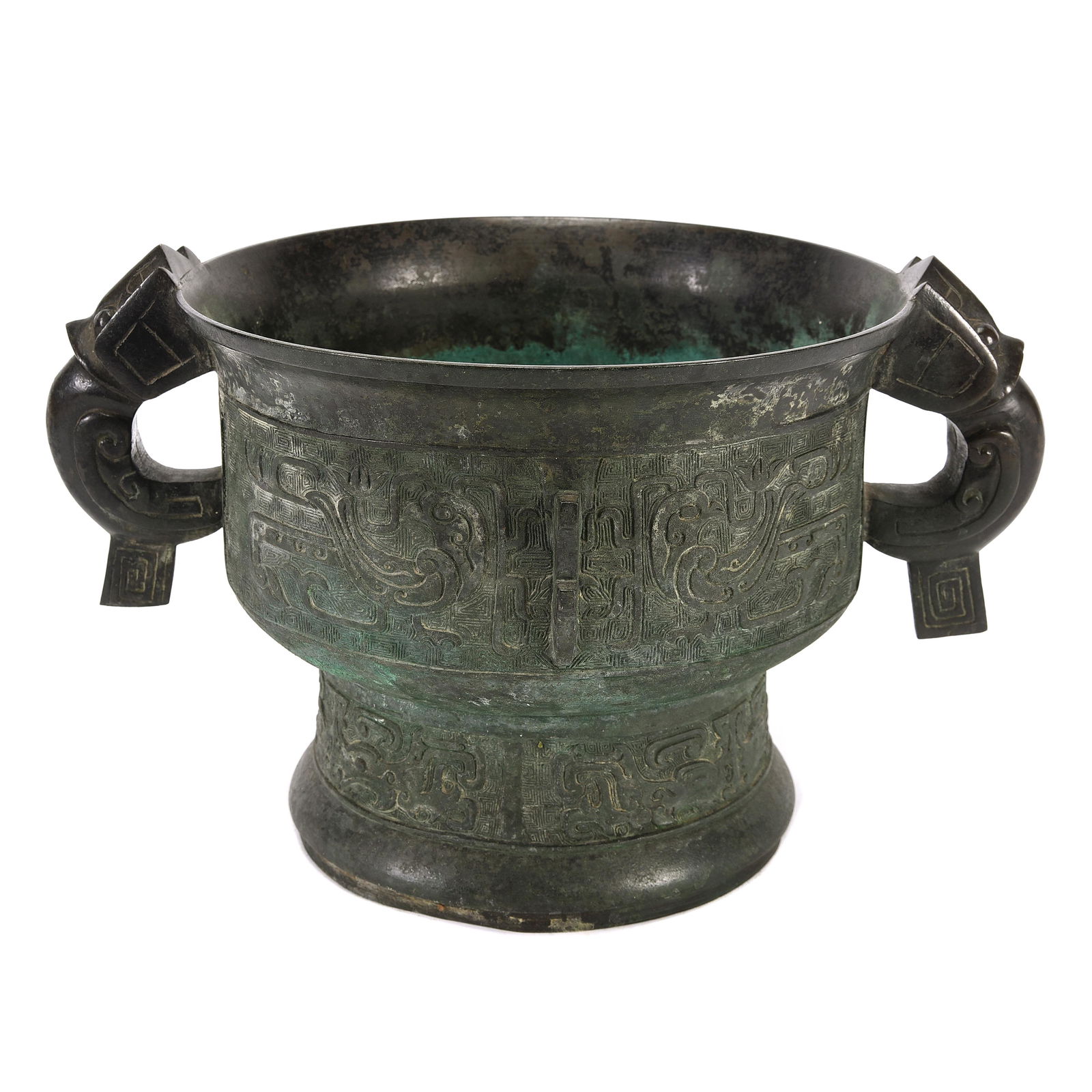 Chinese Archaic Bronze Ritual Censer, Gui. (1 of 2)