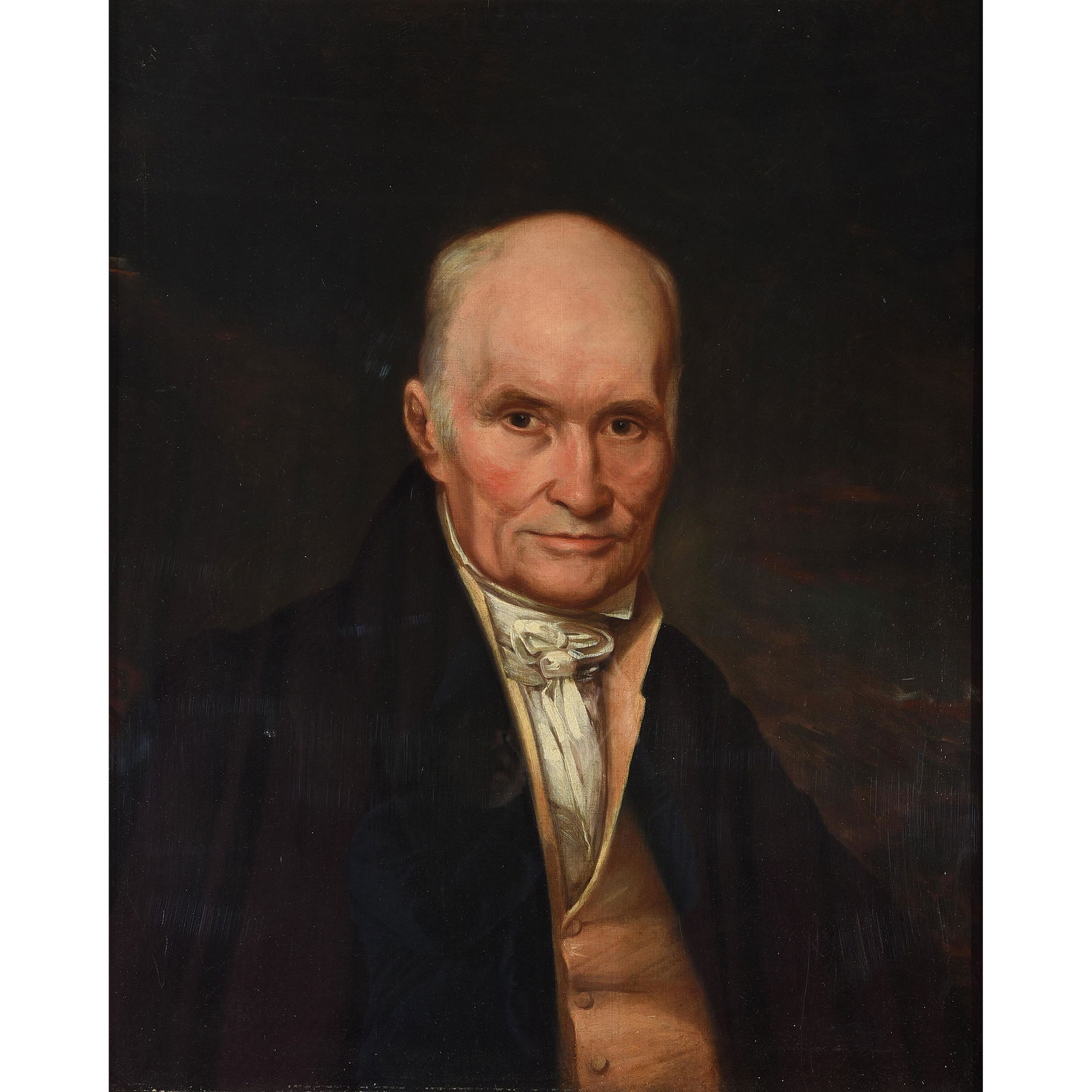 Attributed to John Wesley Jarvis "Portrait of a Man: Attributed to JOHN WESLEY JARVIS (American 1780-1840) "Portrait of a Man" (Traditionally identified as John Quincy Adams (1767-1848)) Oil on canvas. 30 x 25 inches; Frame: 37 3/4 x 32 inches. Unsigned