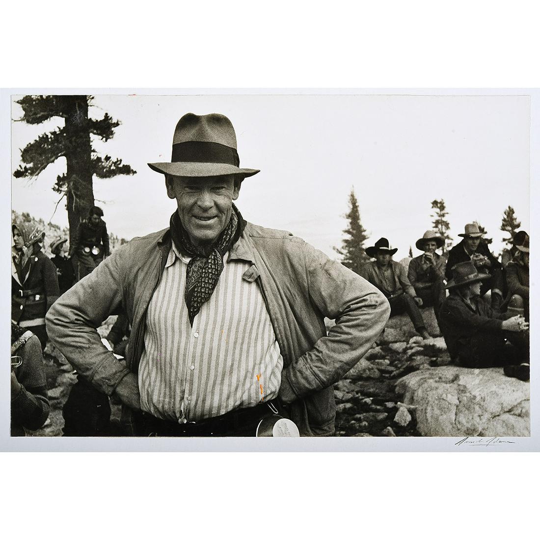 Ansel Adams "William E. Colby" silver gelatin print: ANSEL ADAMS (American 1902-1984) "William E. Colby" Silver gelatin print. Image sheet: 6 1/4 x 9 1/2 inches; Mount: 13 7/8 x 18 inches. Signed in pencil lower right: Ansel Adams. Provenance: From the 