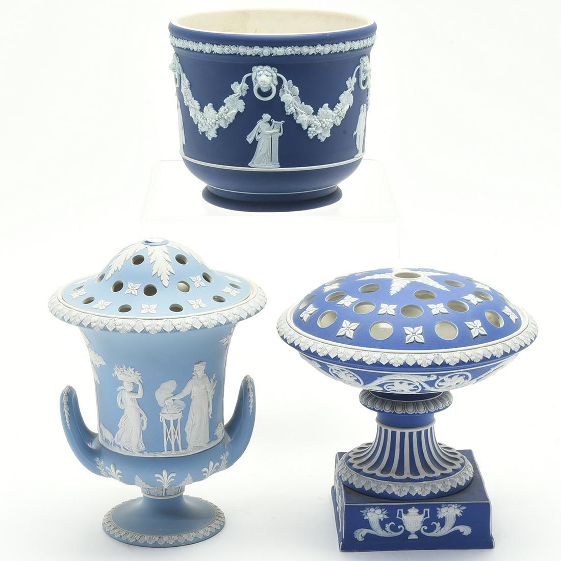 Two Wedgwood Bough Pots and a Vessel. (1 of 3)