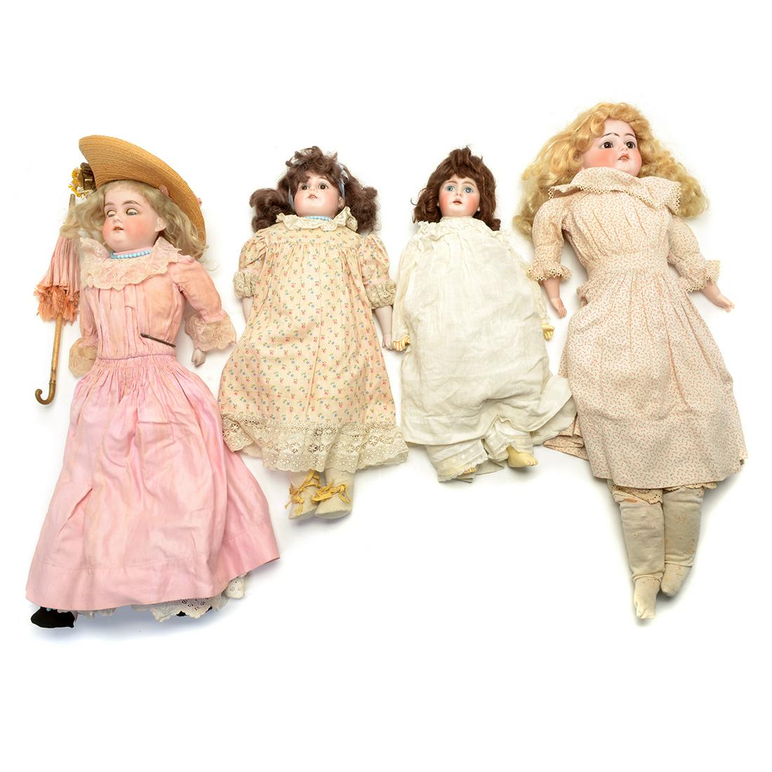 Four Bisque-Head Dolls, Including an Armand Marseille 2 (1 of 2)
