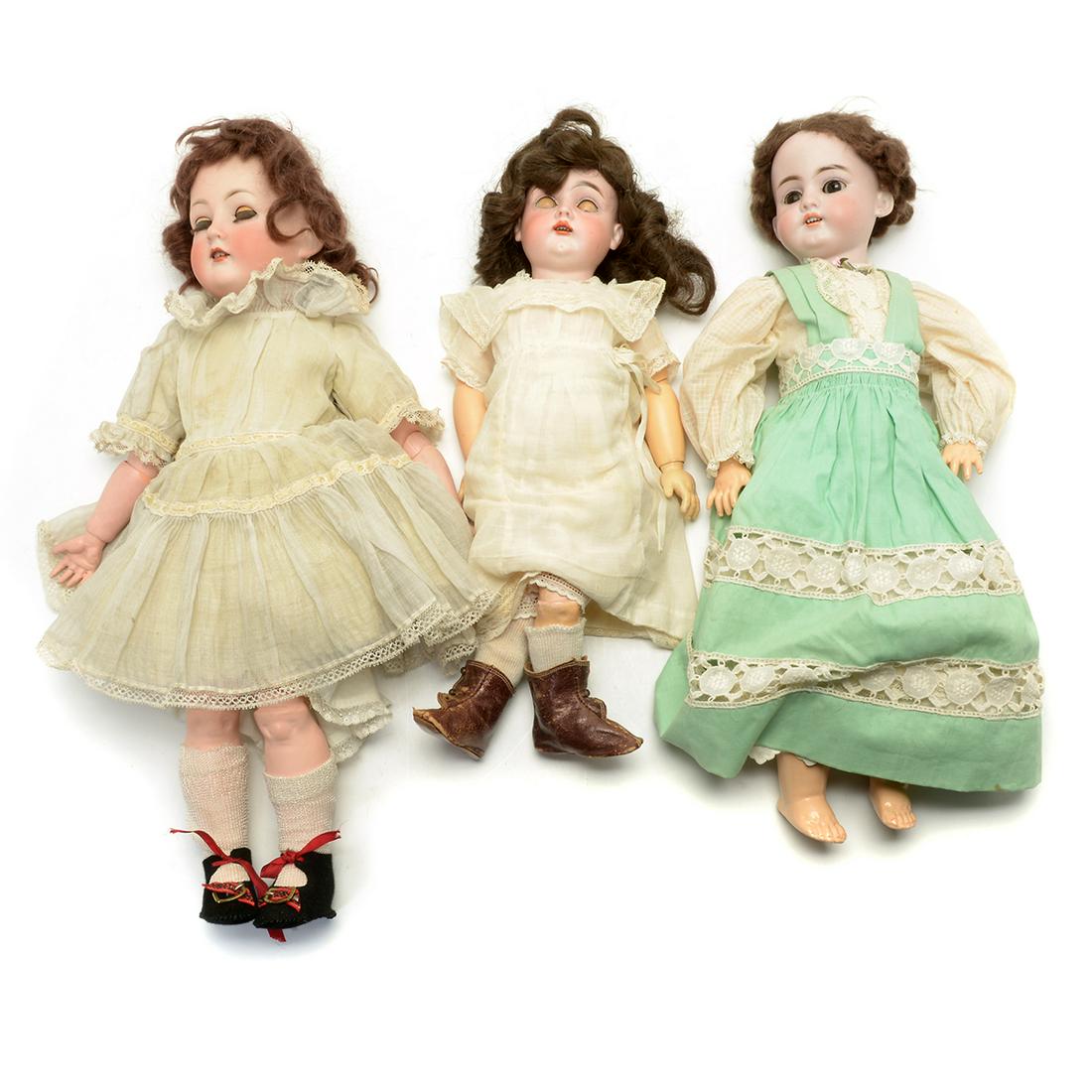 Three Bisque Head Dolls by Revalo, Kestner and Simon & (1 of 5)