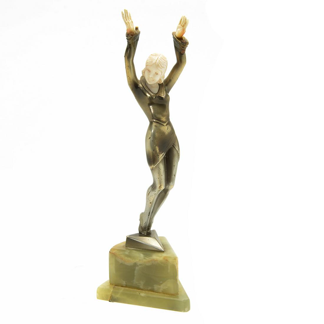 Austrian Art Deco Stefan Dakon Bronze Figure of a (1 of 2)