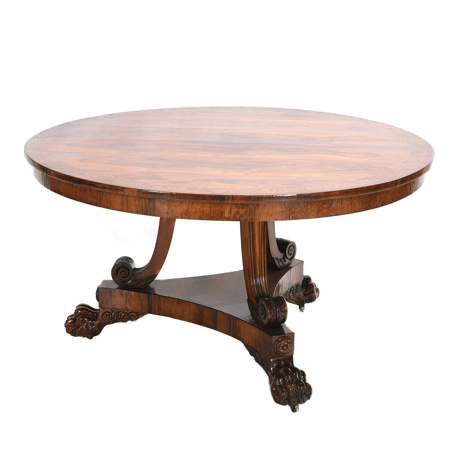 George IV Inlaid Rosewood Circular Breakfast Table. (1 of 4)