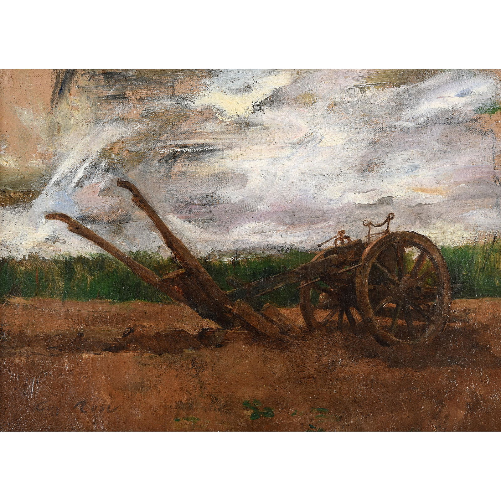 Guy Rose "The Plough" oil on canvas (1 of 6)