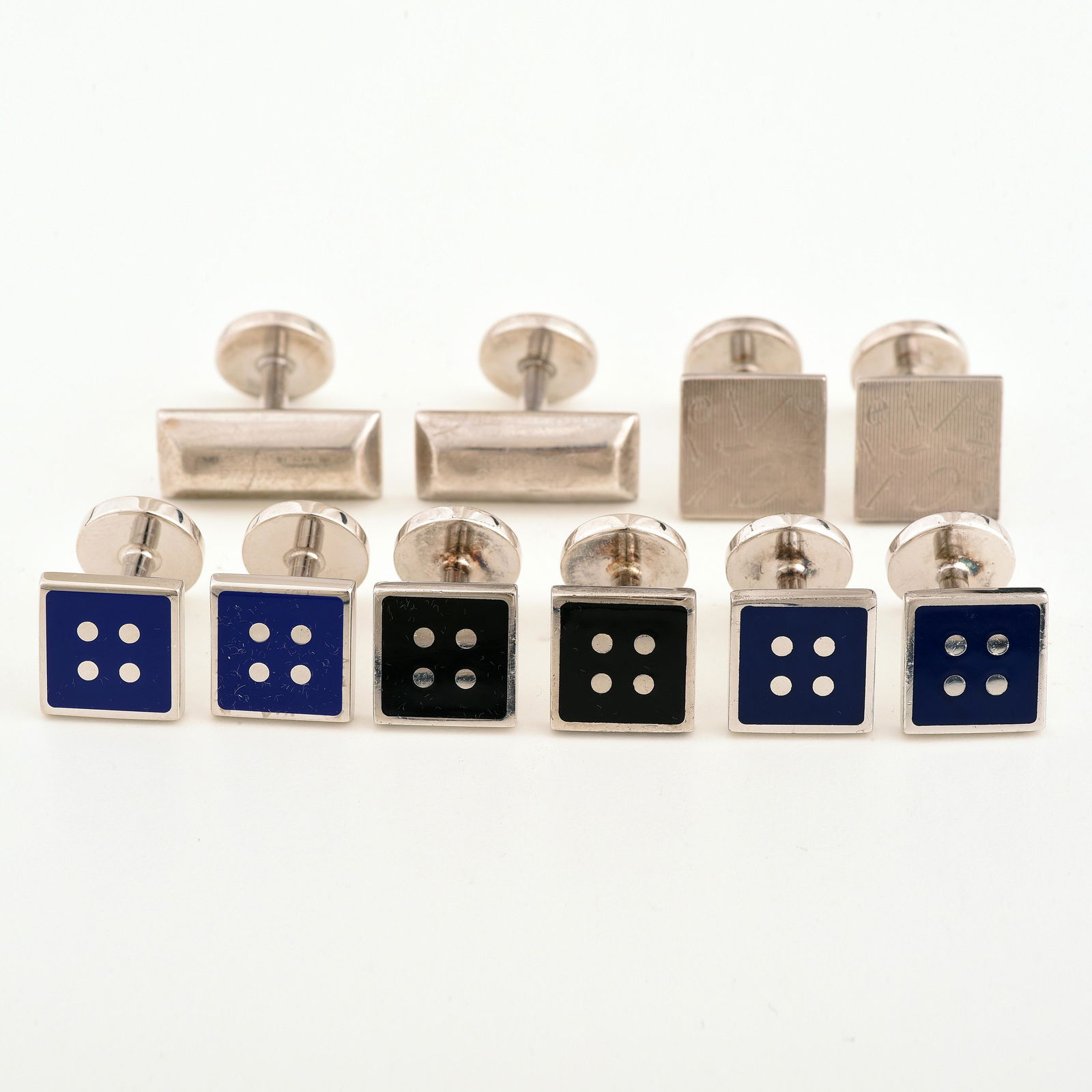 Collection of Five Pairs of Christofle Enamel, Sterling (1 of 2)