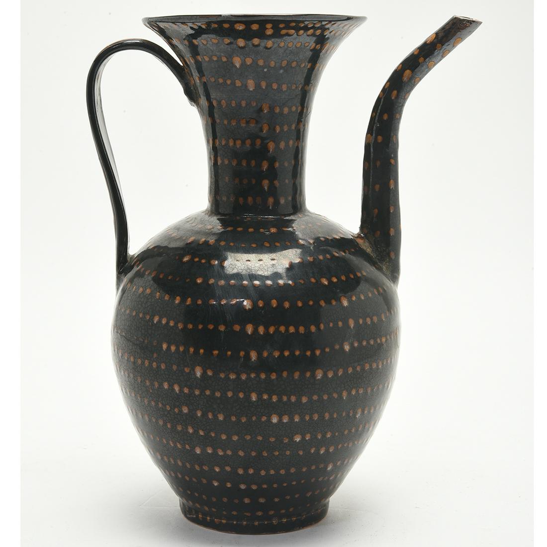 Chinese Jizhou Black Glazed 'Spotted' Ewer (1 of 2)