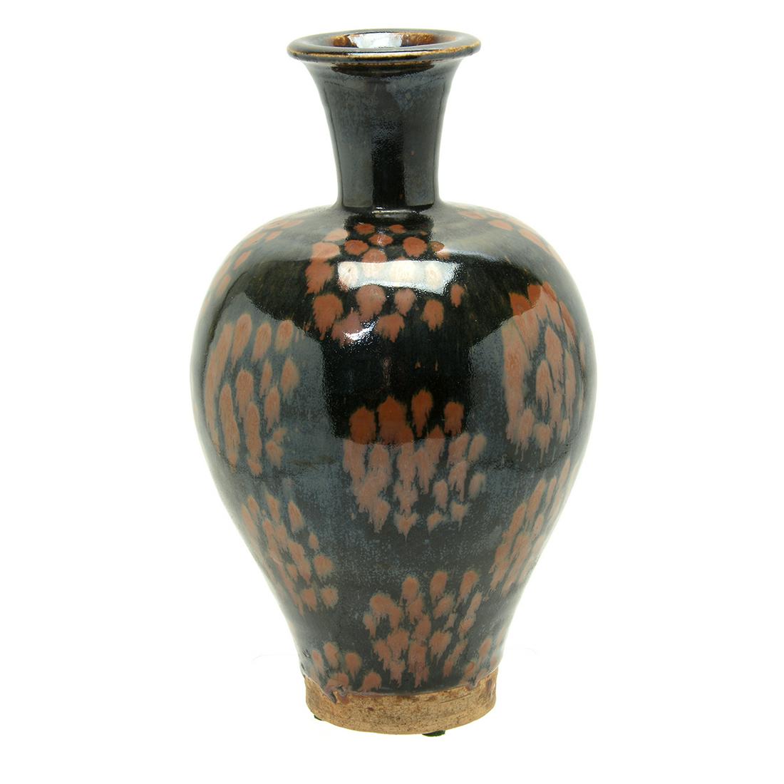Chinese Black Glazed Russet Splashed Meiping Vase (1 of 3)