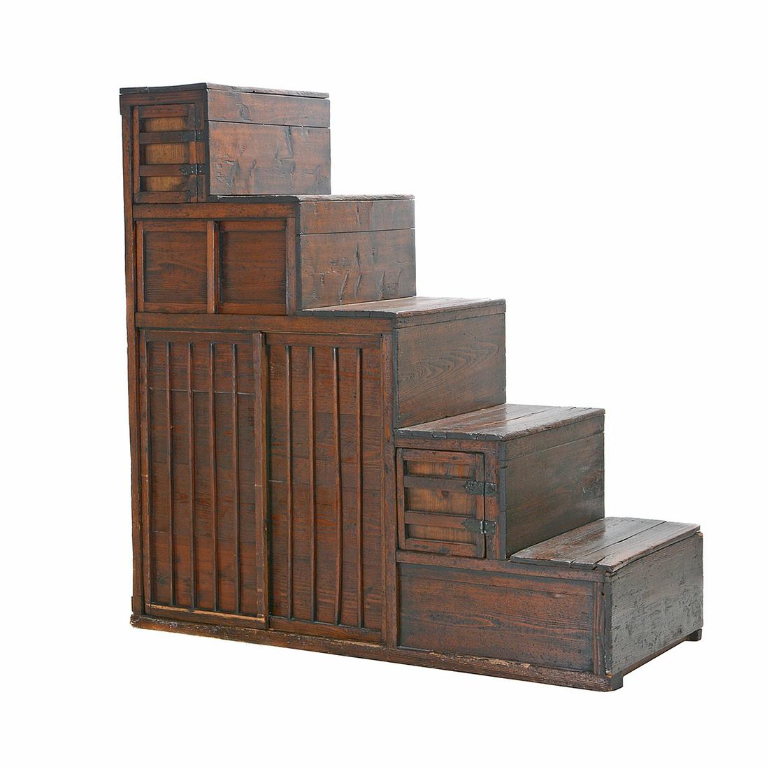 Large Japanese Stair Form Tansu (1 of 4)