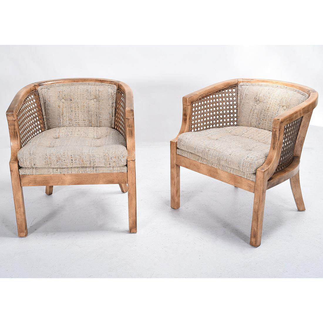Pair of Provincial Bleached Mahogany Bucket Chairs, (1 of 2)