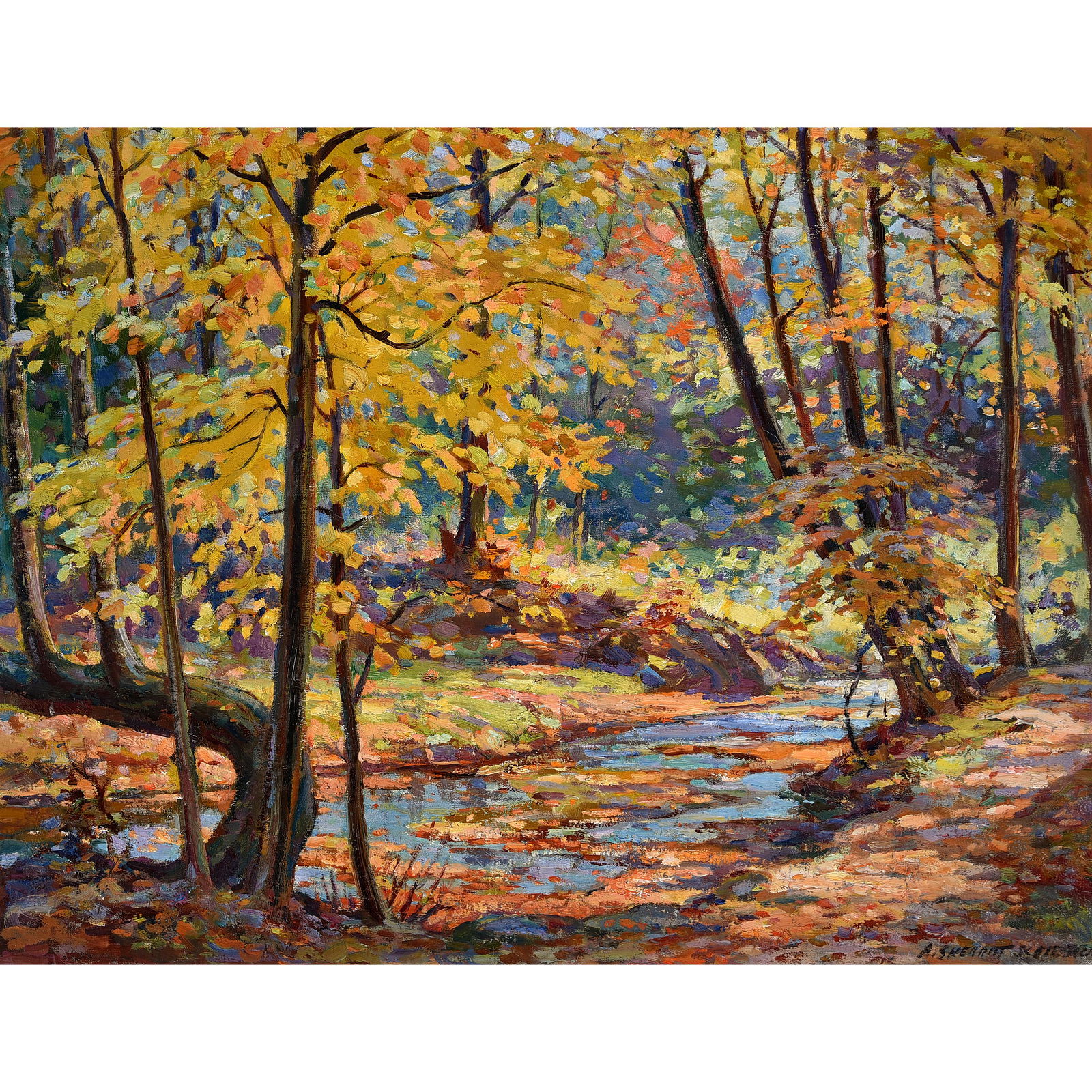 Adam Sherriff Scott "Forest Landscape" oil on canvas (1 of 3)