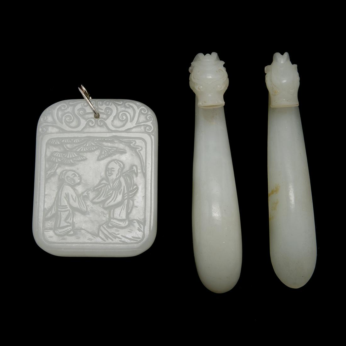 Three Chinese White Jade carvings. (1 of 2)