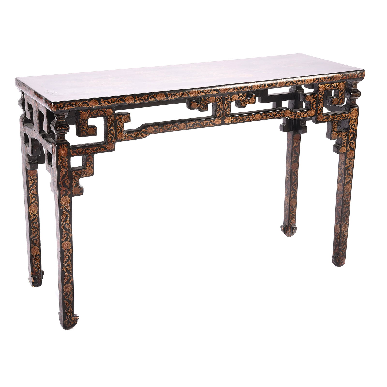 Chinese Gilt and Polychrome Black Lacquer Altar Table (1 of 2)