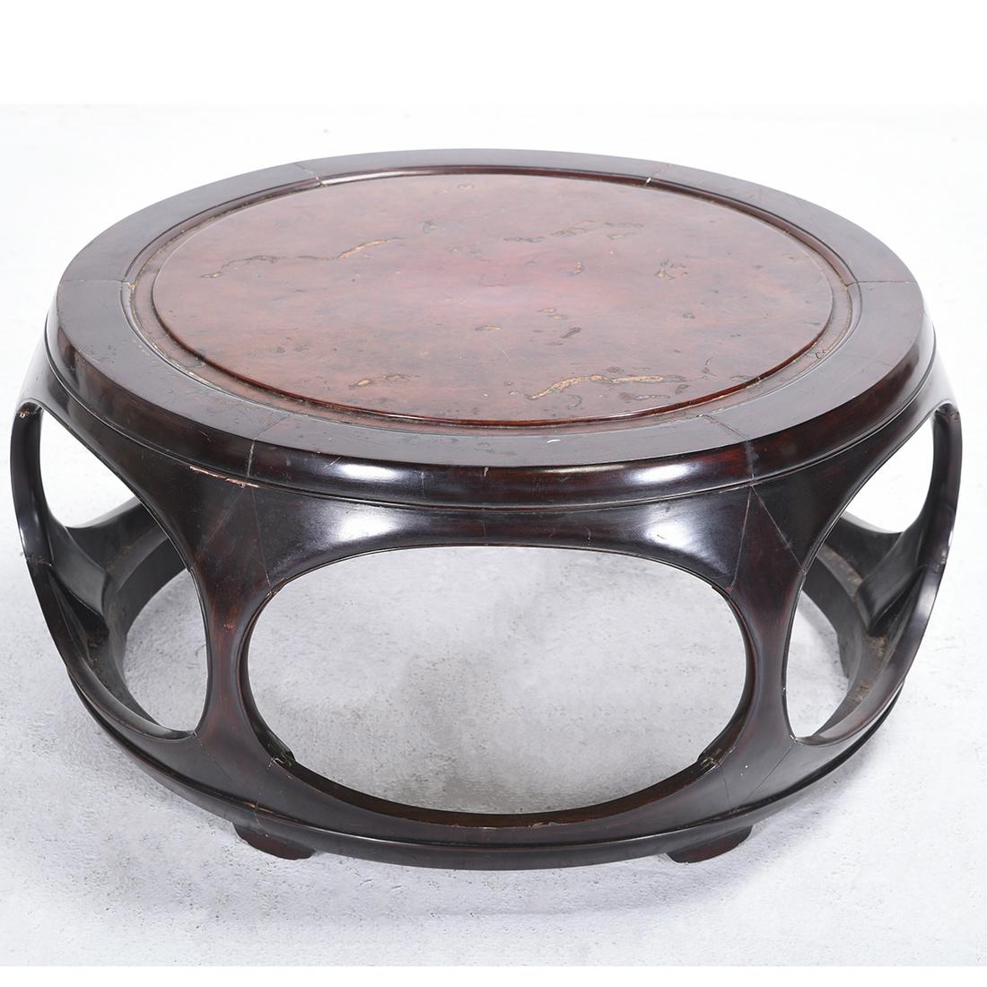 Chinese Rosewood Circular Low Kang Table* (1 of 2)
