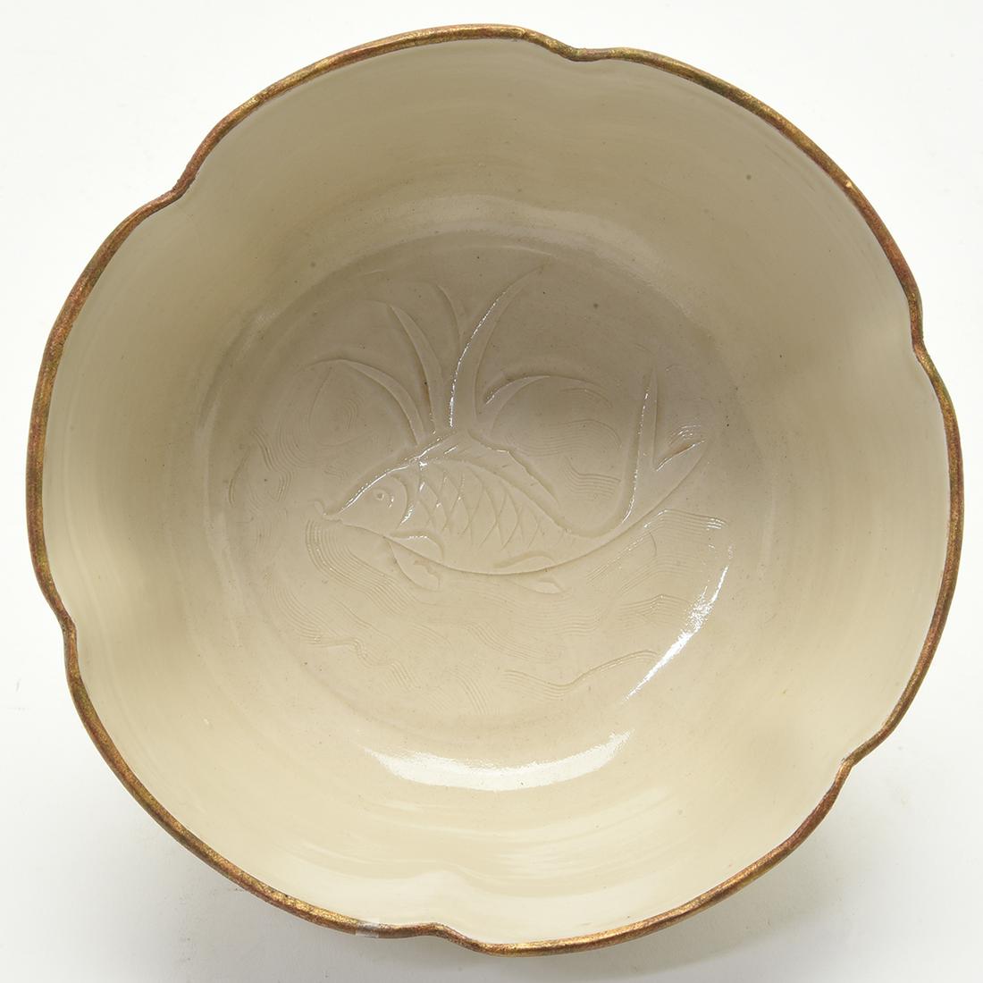 Chinese Carved Ding-Type Lobed Deep Bowl (1 of 2)