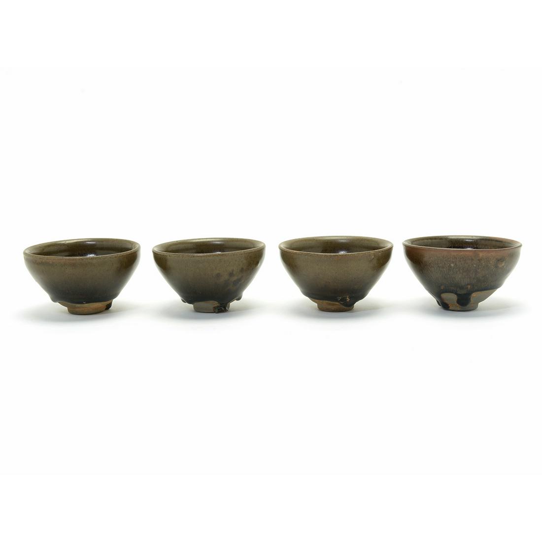 Four Chinese Brown Glazed Tea Bowls (1 of 3)