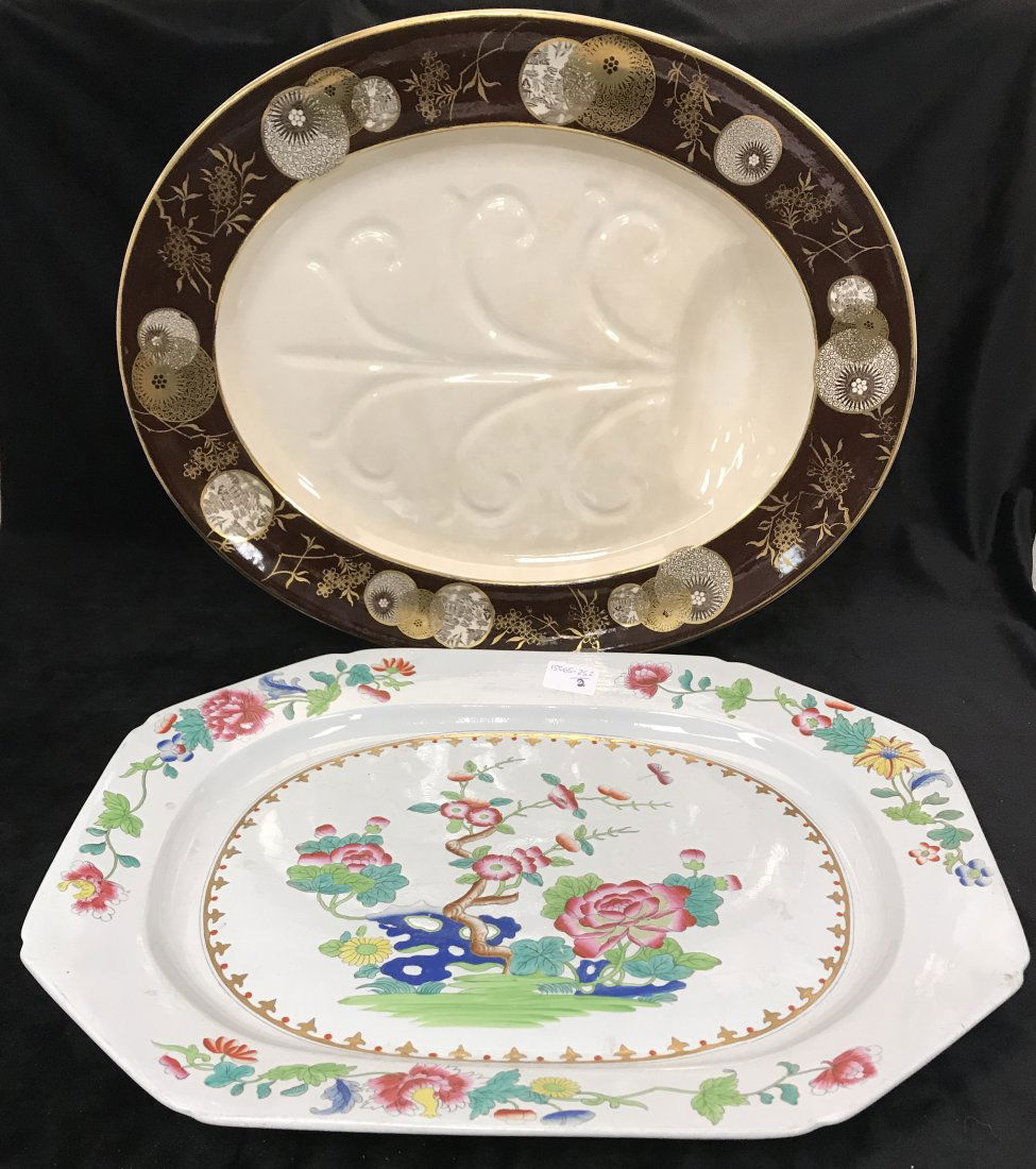 Two 19th Century English Pottery Ironstone Platters, (1 of 5)