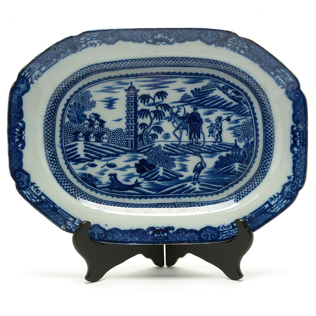 Late 18th Century Staffordshire Pearlware Platter. (1 of 2)