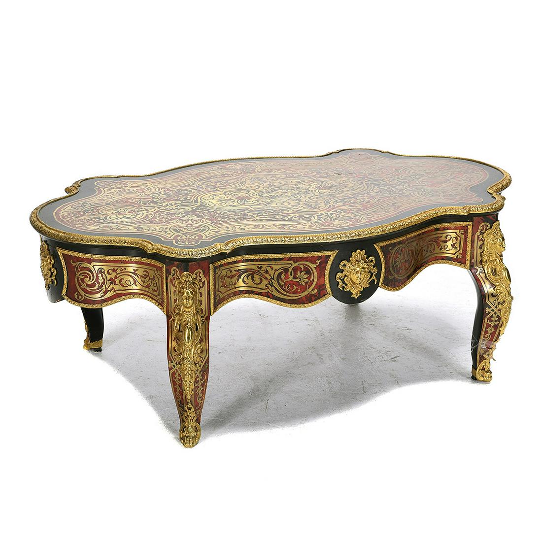 Louis XVI Style Faux Boulle Coffee Table with Gilt (1 of 3)