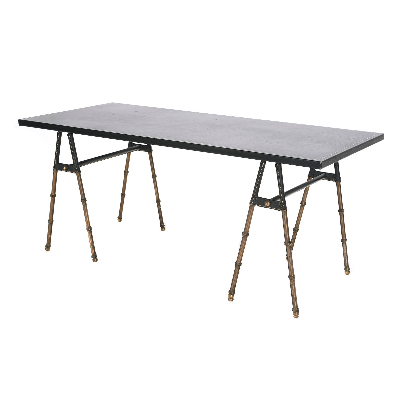 Jacques Adnet Attributed Art Deco Faux Bamboo Gilt (1 of 4)