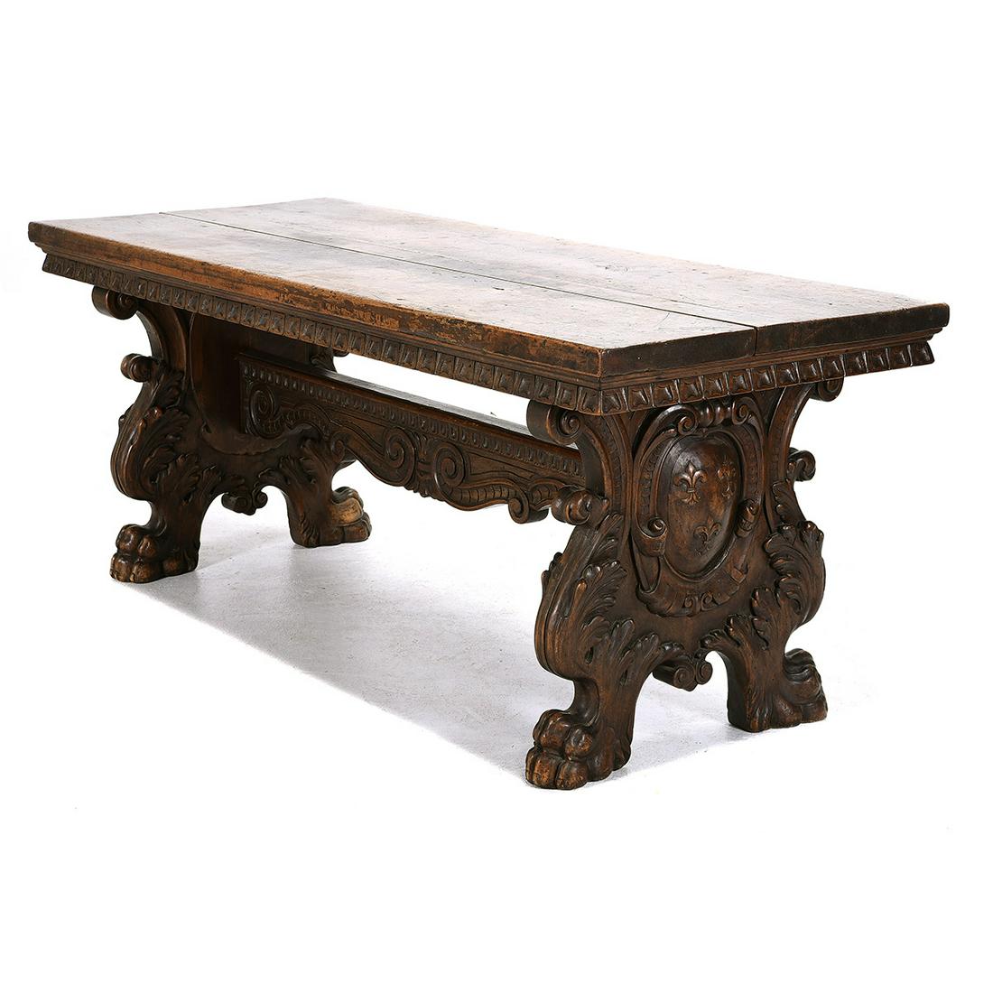 Renaissance Revival  Walnut Table Top on a Horner Style (1 of 2)