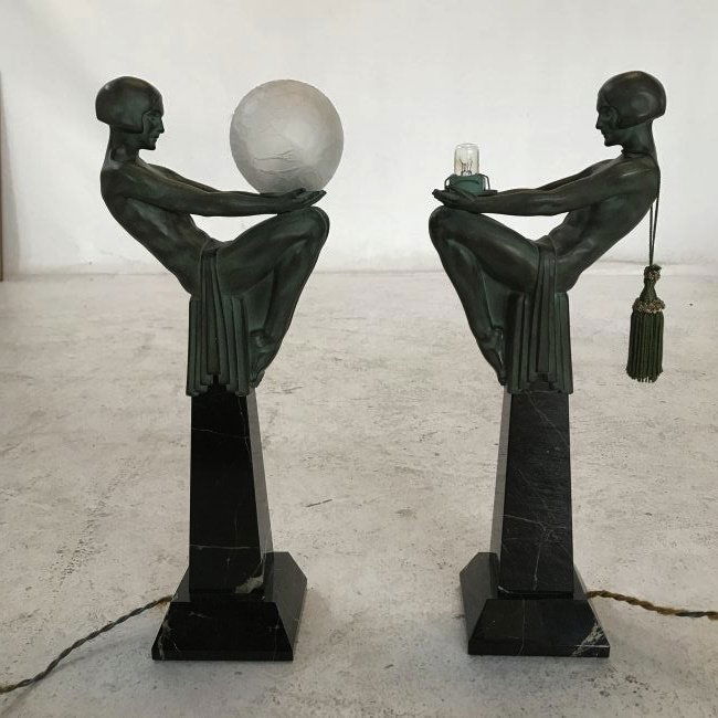 Pair of Art Deco Style LeVernier Patinated Bronze (1 of 7)