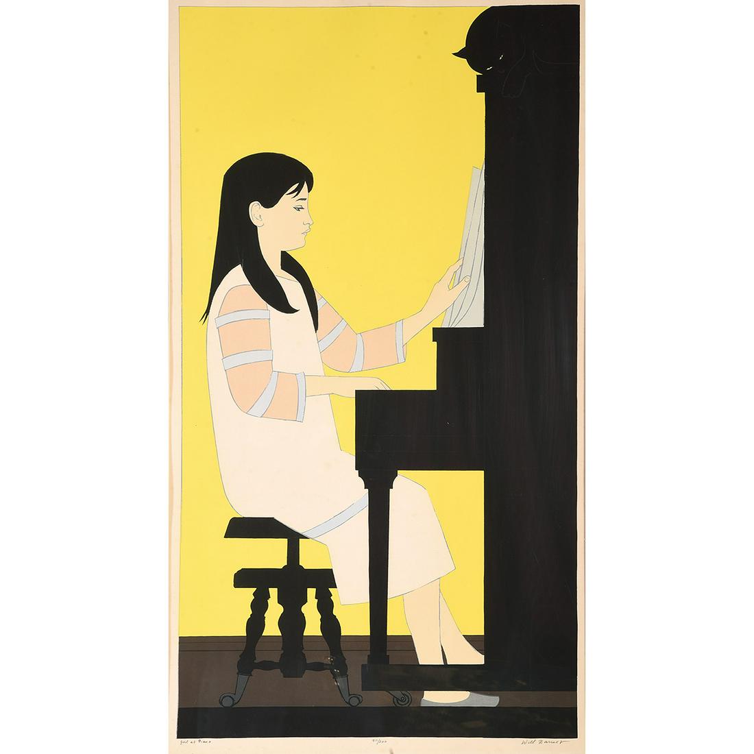 Will Barnett "Girl on Piano" serigraph (1 of 4)