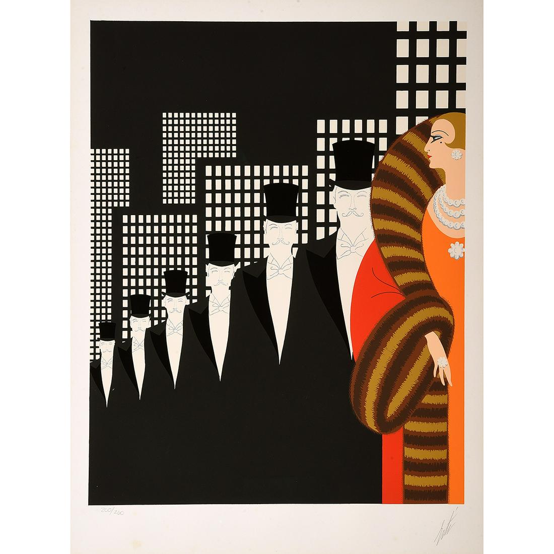 Erte "89th Birthday" serigraph: Erte "89th Birthday" serigraph