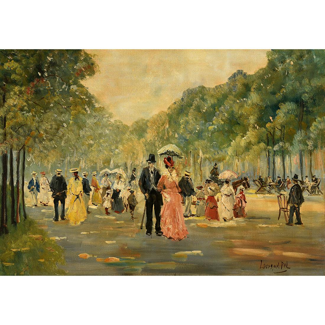 Louis van der Pol, Figures in a Park, Oil (1 of 3)