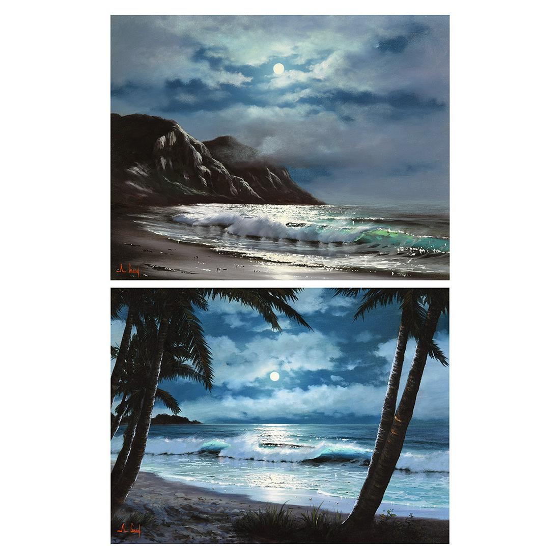 Anthony Casay 2 Nighttime Seascapes Oil (1 of 4)