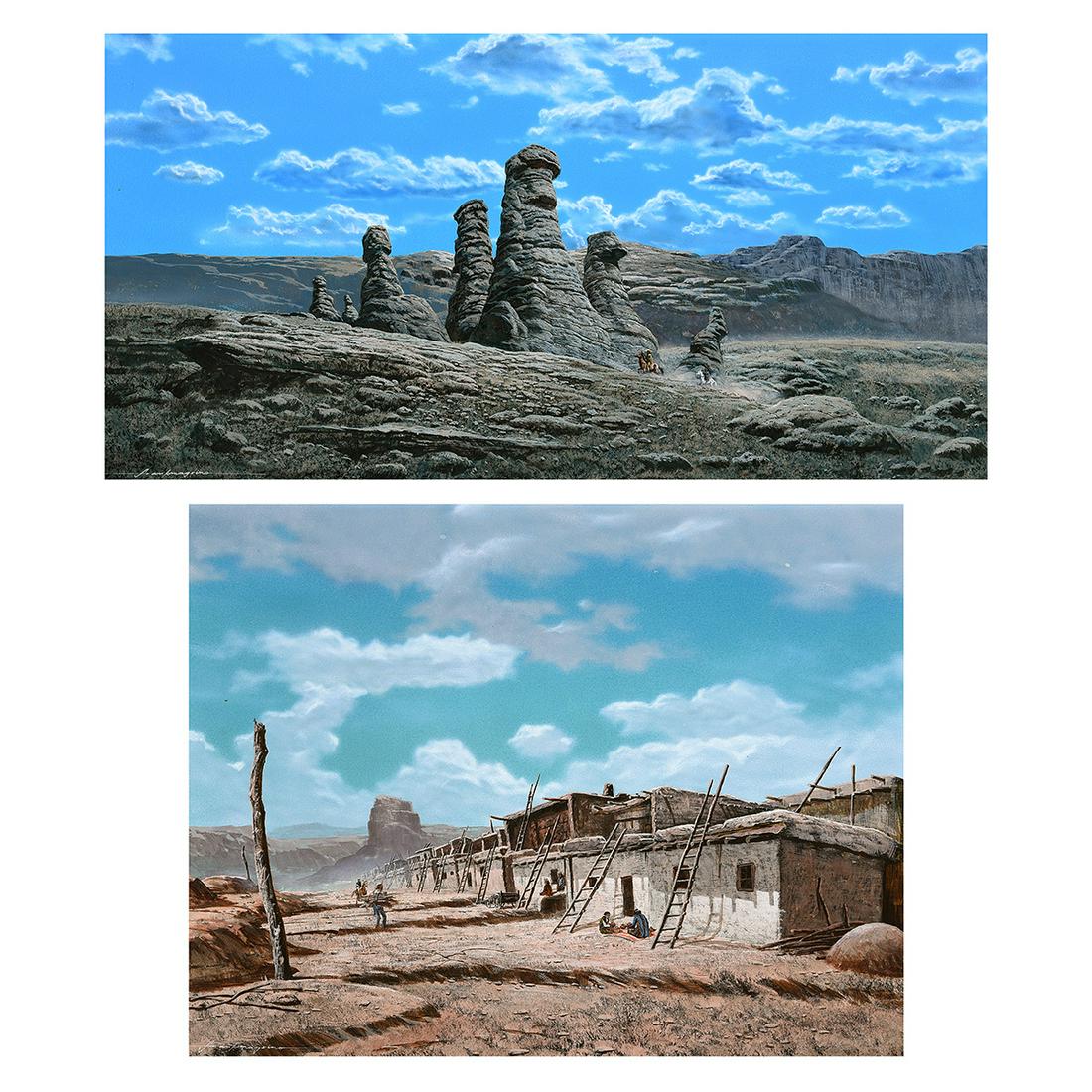 Frank Magsino 2 "Western Scenes" oil on board (1 of 4)