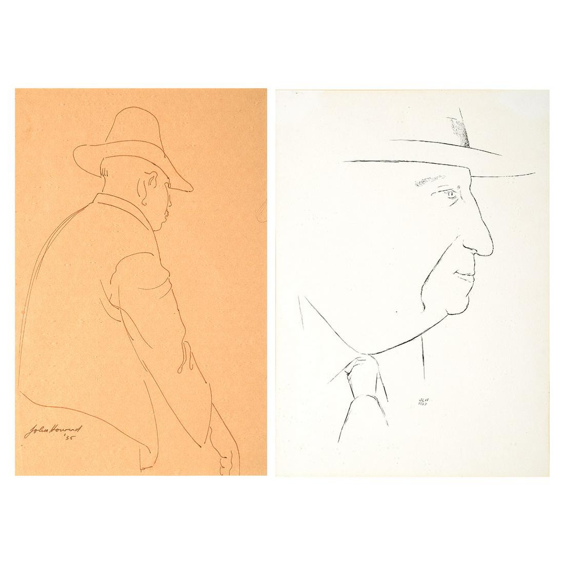 Two Framed Ink on Paper "Portraits," Signed Lower Left (1 of 4)