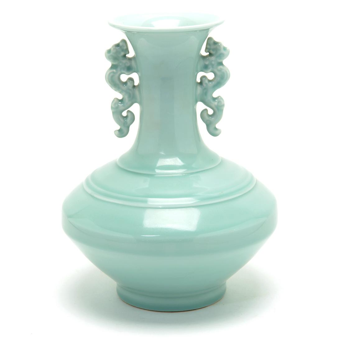 Clair De Lune Glazed Bottle Vase. (1 of 4)